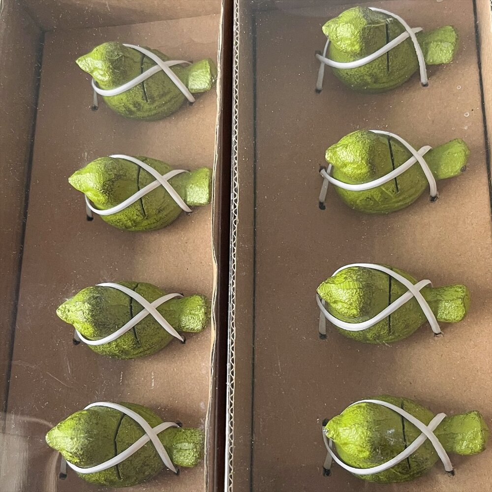 [NEW] Green Cast Iron Bird Place Card Holders Farmhouse Rustic Decor Set of 8